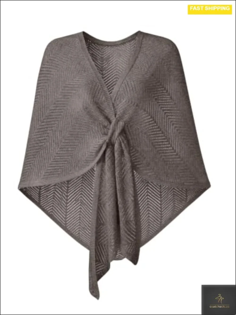 Lightweight Knit Poncho Shawl Wrap - Viscose Cotton Blend